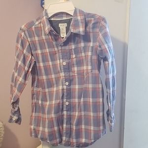 Little boys button down long sleeve shirt.